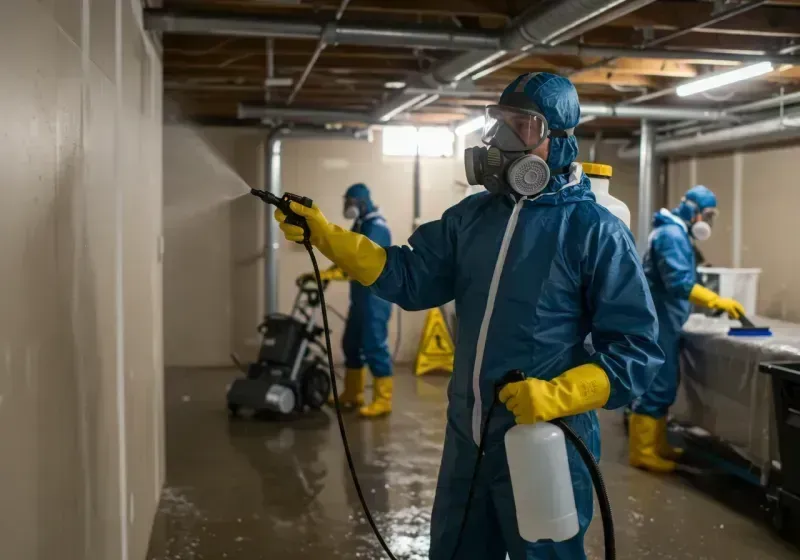 Basement Sanitization and Antimicrobial Treatment process in Highlands, TX